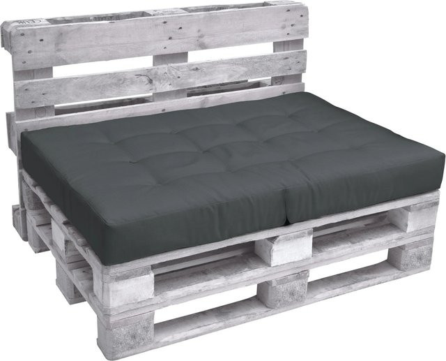 Beautissu ECO Elements Palettenkissen Sitz Graphitgrau B: 120 cm, T: 80 cm, H: 15 cm - Bild 1