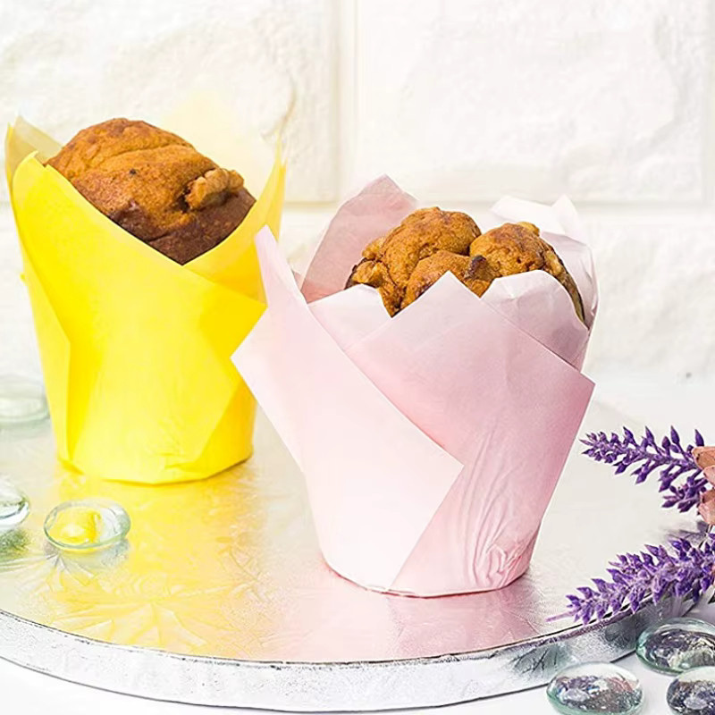 100 Stück Tulpe Muffin Cupcake Papierförmchen Ölbeständige Backliner für Cupcakes und Muffins - Bild 4