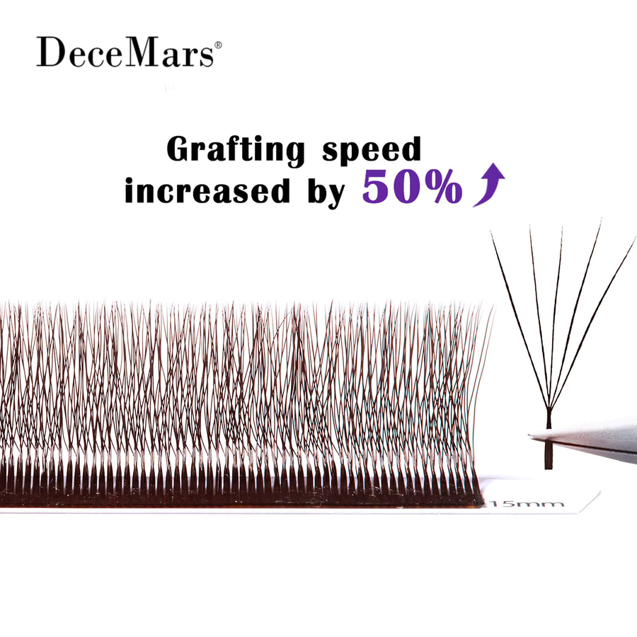 DeceMars Wimpernverlängerungen 5D V-förmig, Braun, 12 Reihen - Bild 3