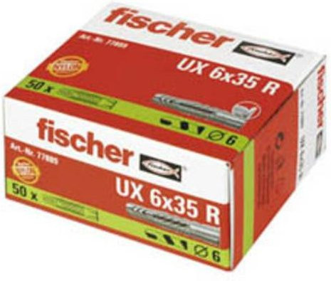 Fischer Universaldübel UX 6 x 35 R aus Nylon in Grau, 50 Stück - Bild 2
