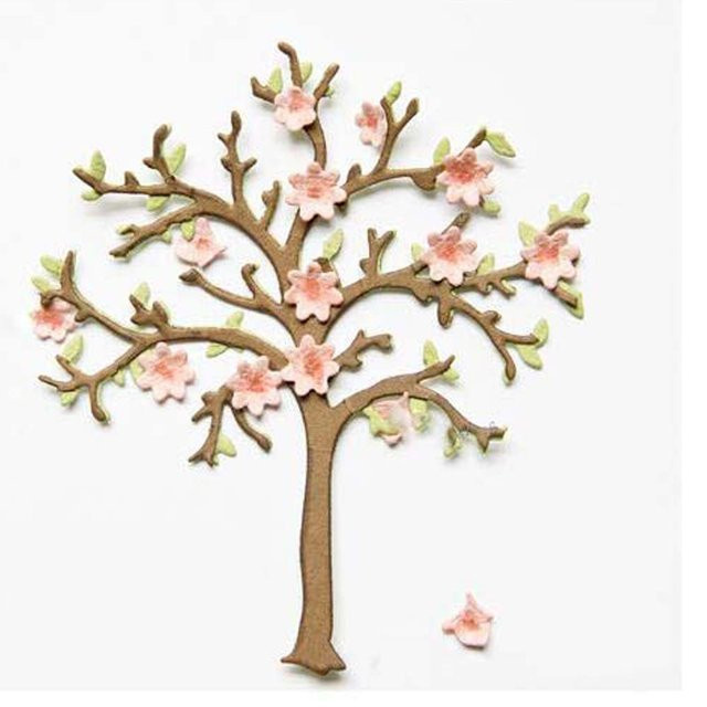 Metall Stanzform Blume und Baum für Scrapbooking und DIY Grußkarten - Bild 1