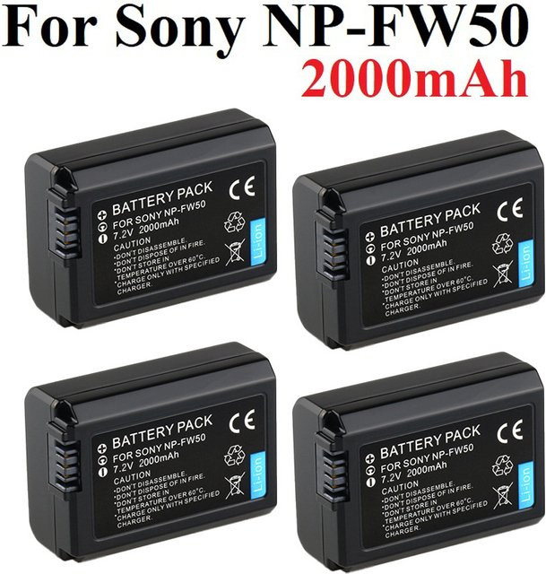 Sony NP-FW50 Li-Ion Kamera-Akku in Schwarz für Sony Alpha a6500 a6300 a6000 a5000 a3000 NEX-3 a7R a7S NEX-7 NEX-3D NEX-3K NEX-5R - Bild 1