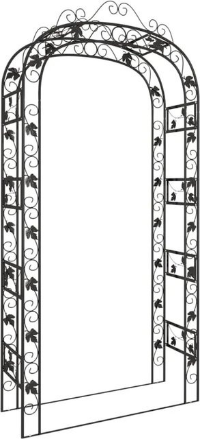 vidaXL Gartenbogen aus Stahl in Schwarz, B/T/H: 116 x 45 x 240 cm - Bild 1