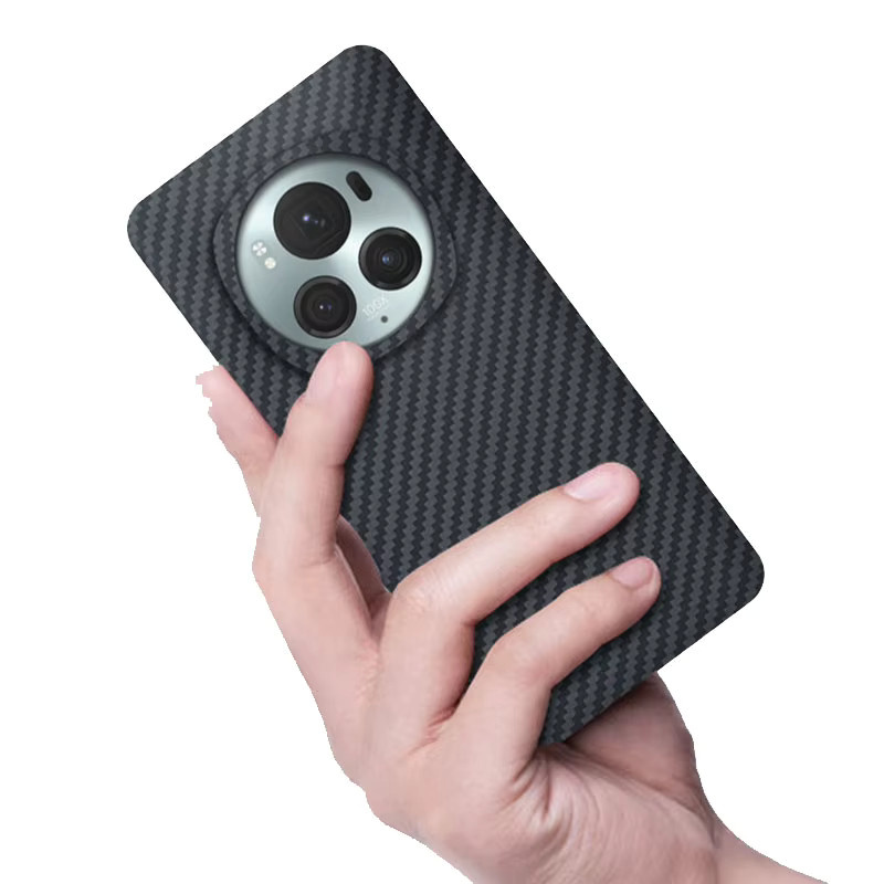 Schutzhülle aus echter Carbon Aramid Faser für Huawei Honor Magic 6 Pro in Schwarz - Bild 2