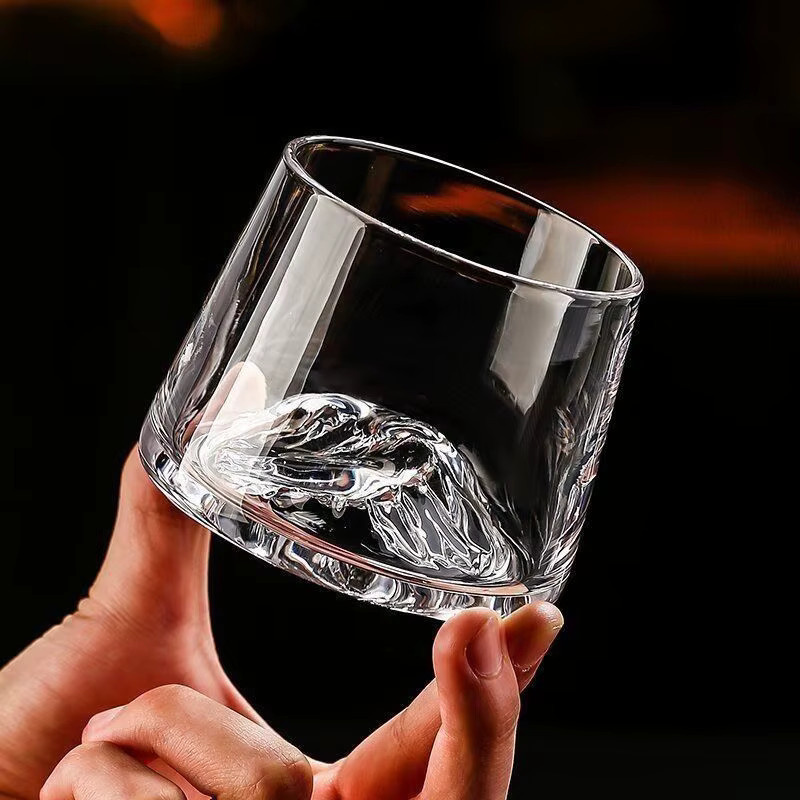 Kristallglas-Whiskybecher im Eisberg-Design, transparenter Tumbler für Likör, Wodka, Tequila und Cocktails - Bild 4