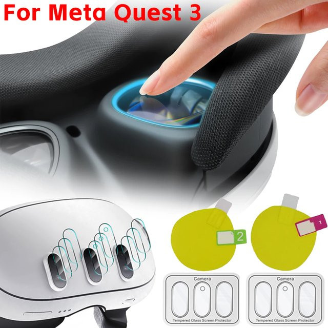 Meta Quest 3 Schutzfolien Set aus TPU-Hydrogel und gehärtetem Glas für Bildschirm und Linsen in Transparent - Bild 1