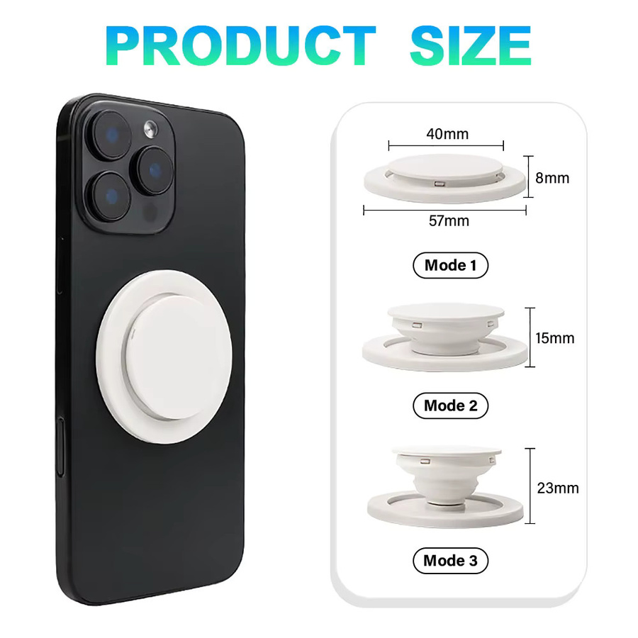 Silicone World Magnetischer faltbarer Handy-Griffhalter für MagSafe, tragbarer Finger-Erweiterungsständer in Schwarz - Bild 4