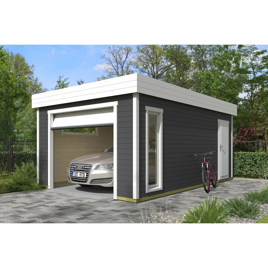 Lasita Garage Bahamas 2 Doppelgarage mit Sektionaltor und Flachdach in Carbongrau, B: 360 cm x T: 540 cm - Bild 2