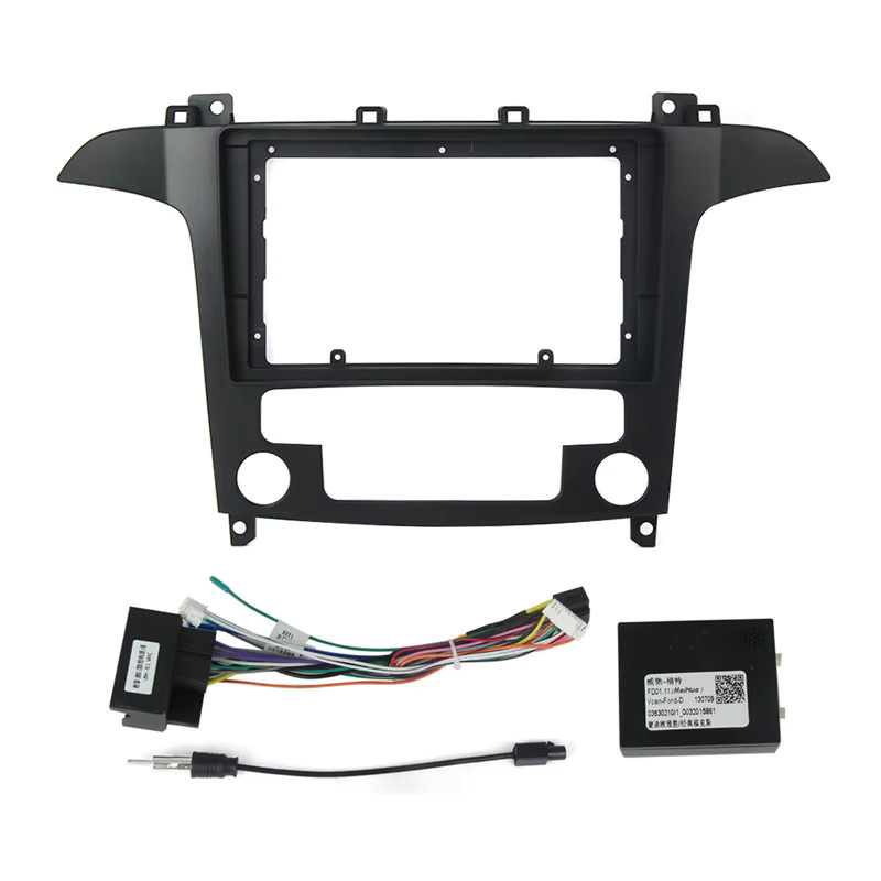 TomoStrong 9-Zoll-Autoradio-Blende für FORD S-Max 2006–2015 inklusive Montagesatz, Panel-Rahmenkabel und Canbus in Schwarz - Bild 2