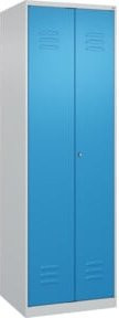 C+P Putzmittel-Spind Classic PLUS mit 2 Abteilen und Zylinderschloss in Grau und Blau, H x B x T: 185 x 60 x 50 cm - Bild 1