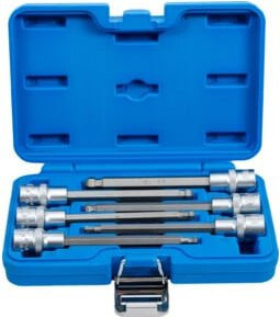 BGS Bit-Einsatz-Satz mit Kugelkopf, 6-teilig, Innensechskant 5-12 mm, Antrieb Innenvierkant 12,5 mm (1/2 Zoll), Blau - Bild 1