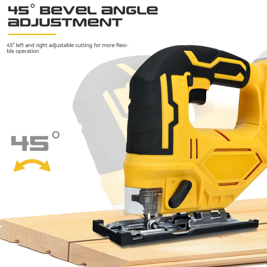 Podofo Bürstenlose Stichsäge in Gelb mit 6 Geschwindigkeiten und LED-Licht für Holz und Metall - Bild 6