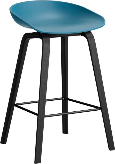 HAY About A Stool AAS 32 Hocker in Blau mit Eichenholz oder Walnussholz und Polypropylen - Bild 1
