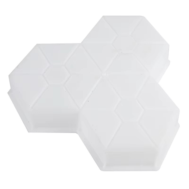 DIY Betonform für sechseckige Ahornblatt-Pflaster aus Kunststoff in Weiß - Bild 3