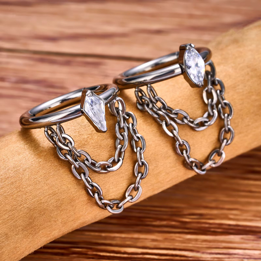 Piercing Hoop Ring, Titan, Silber, Unisex - Bild 3