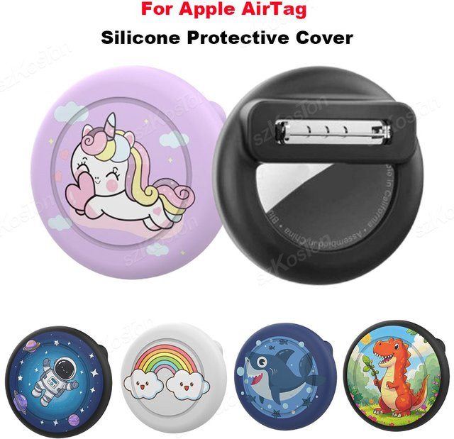SZKOSTON Silikon-Schutzhülle für Apple AirTag mit unsichtbarem Pin als Anti-Verlust-Tracker-Hülle und versteckter Halter für Kinder und Senioren - Bild 1