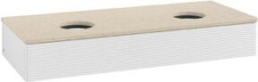 V&B Waschtischunterschrank Antao mit Frontstruktur in Weiß, B/T/H: 120 x 50 x 19 cm - Bild 1