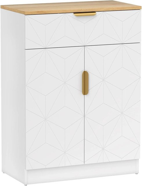 HOMCOM Sideboard aus MDF in Weiß, modernes Design für Wohnzimmer, Küche oder Flur, B/T/H: 60 x 32 x 82 cm - Bild 1