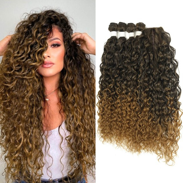 YAKIBEAUTY Haarbündel Kinky Curly Deep Wave, 22-24 Zoll, 260g, 4 Stück - Bild 1