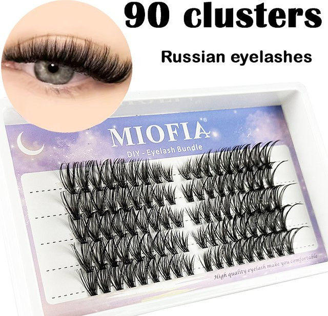 MIOFIA Wimpernverlängerungen 3D Cluster, 90 Bündel, Natürlich, Unisex - Bild 1