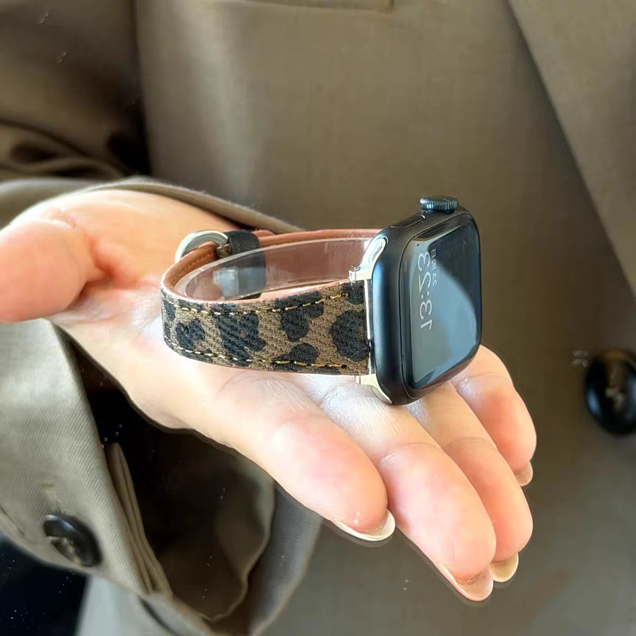 SANJIAOTANG Uhrenarmband Leder, Leopardenmuster, Damen - Bild 2
