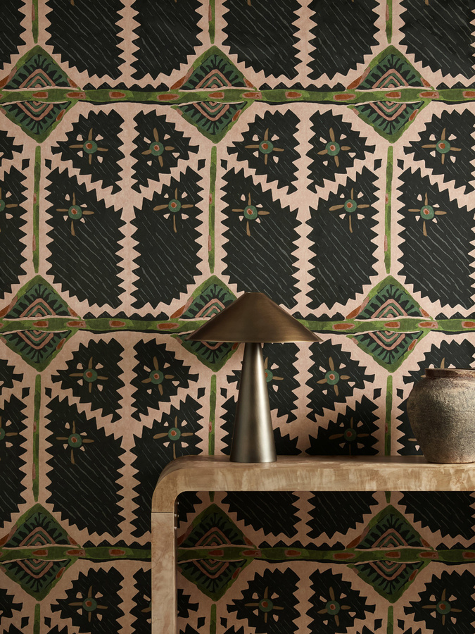 Harlequin Tapete Brocha in Blush und Charcoal mit abstraktem Design - Bild 1
