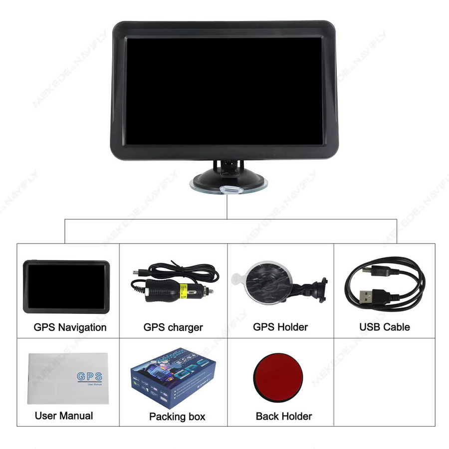NAVIFANS GPS Navigationssystem mit 9 Zoll Touchscreen, Europa Karte, FM Radio und Sonnenschirm in Schwarz - Bild 4