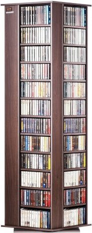 VEVOR Medienaufbewahrungsschrank drehbarer Medienturm für bis zu 1040 CDs in Braun, B/T/H: 47,5 x 39,13 x 164,5 cm - Bild 1