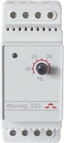 Devi Thermostat devireg 330 140F1072 elektronisch für DIN-Schiene in Weiß - Bild 1