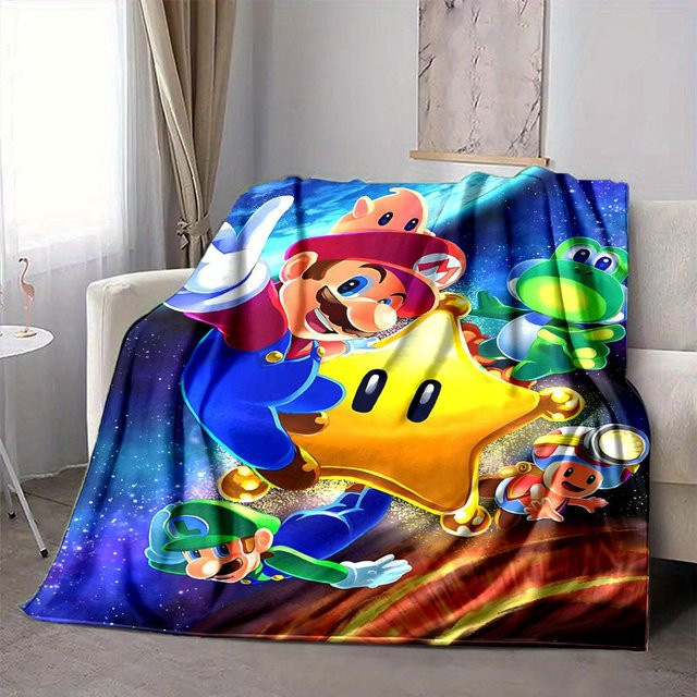 Yun2 Home Mario Galaxy Adventure Flanell-Kuscheldecke für Kinder, Mehrfarbig, B/H: 80 x 120 cm - Bild 1