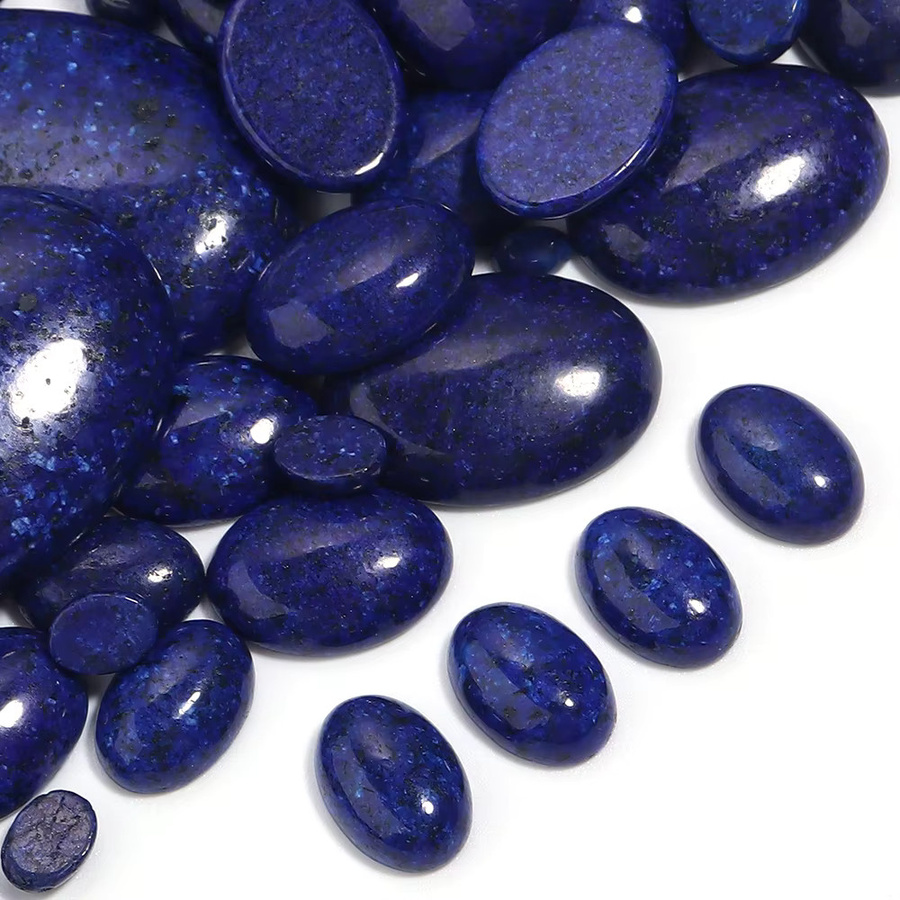 Lazurite Cabochon Perlen, Naturstein, Oval, Flatback, Unisex - Bild 2