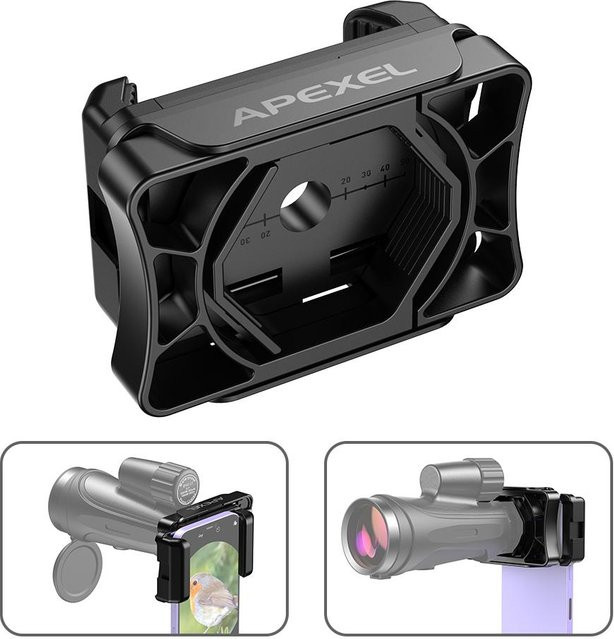 APEXEL Universal-Teleskop-Telefonadapter für Monokulare, Ferngläser und Mikroskope, Schwarz - Bild 1