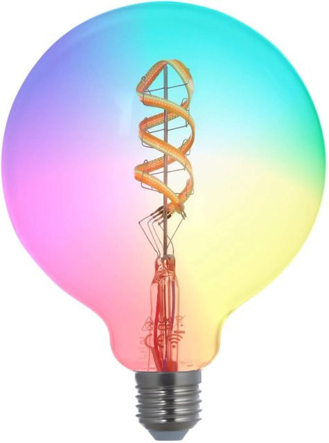 LUUMR Smart LED Filament G125 E27 Glühbirne aus Glas, RGB Multicolour, Transparent, WLAN kompatibel mit Tuya, Google Assistant und Amazon Alexa - Bild 1