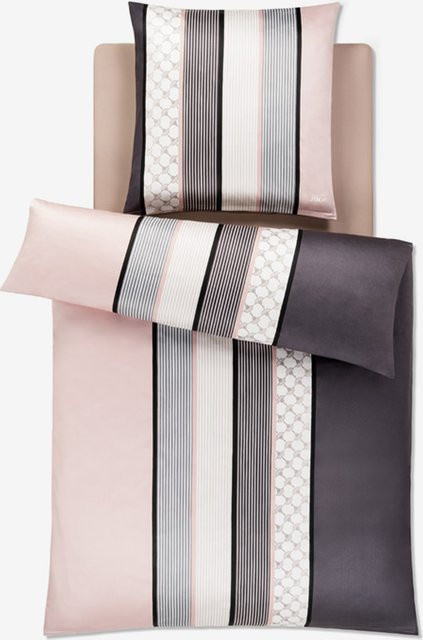 Joop Bettwäsche Cornflower Stripes aus Mako-Satin in Deep Rose Pink/Red - Bild 1