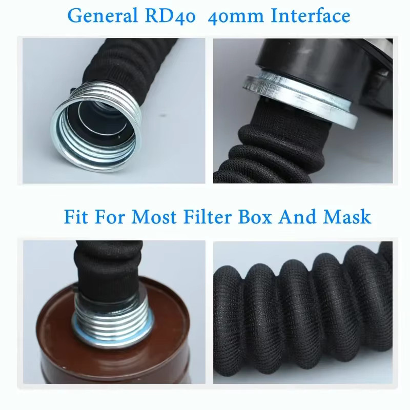 General RD40 R40 Luftstromrohr für Gasmasken und Atemschutzgeräte, Schwarz, 40 mm Anschluss, Kunststoff - Bild 4