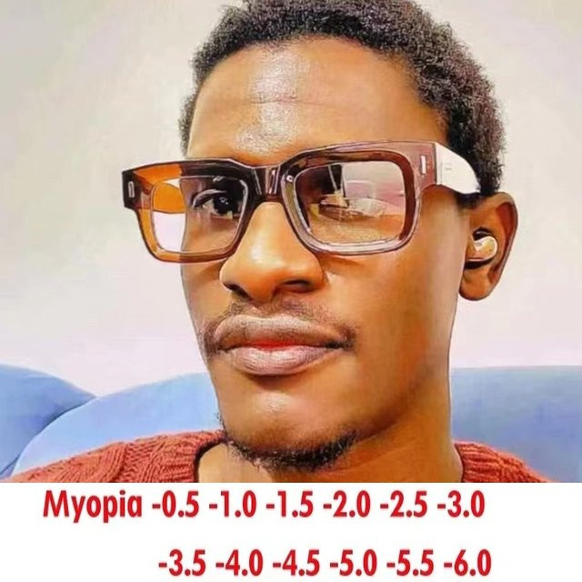 OLOEY Myopiebrille für Herren, Vollrand, square, braun - Bild 1