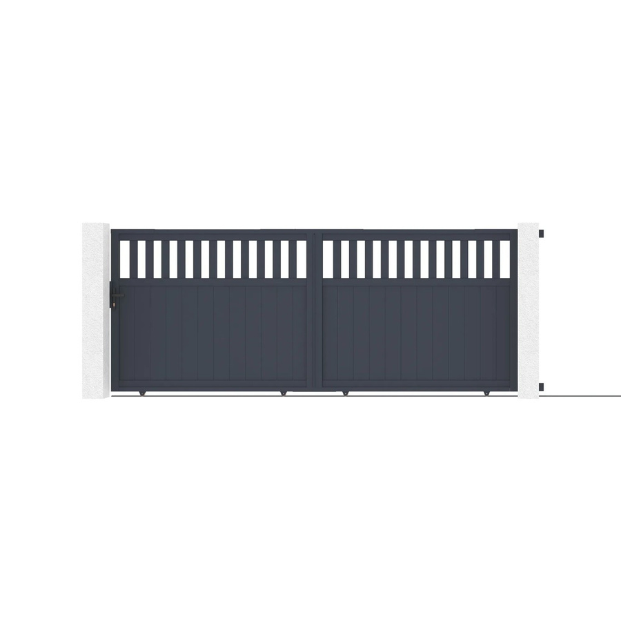 Casanoov Schiebetor Santis aus Aluminium in Grau, Breite: 400 cm, Höhe: 160 cm - Bild 2