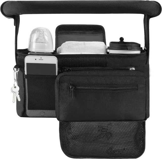 Momcozy Universal Kinderwagen Organizer mit Schultergurt, Schwarz, Textil - Bild 1