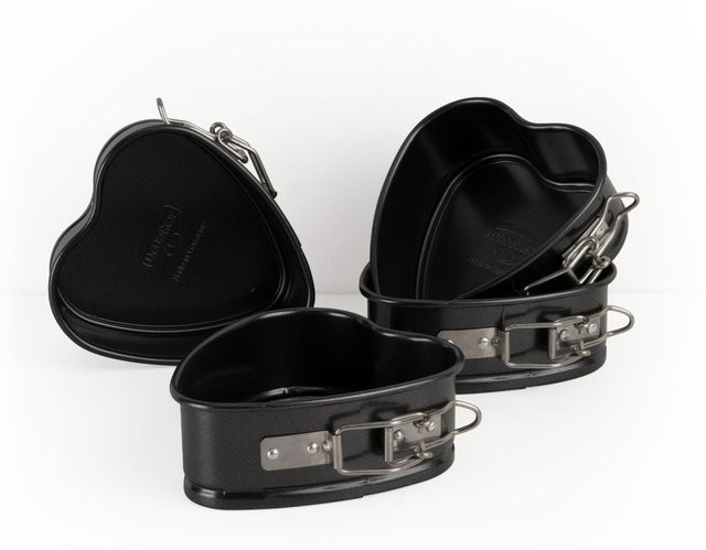 Dr. Oetker Backform Set Mini Herzen, 4-teilig, Schwarz, Non-Stick Beschichtung - Bild 1