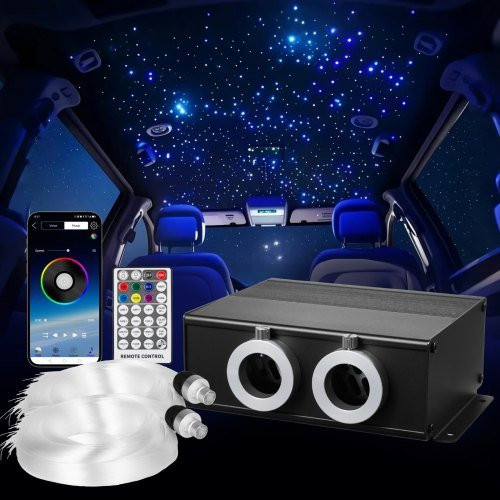 VEVOR Starlight Headliner Kit mit 900 Glasfaserkabeln, 20W RGBW Lichtmaschine für Auto oder Schlafzimmer, Bluetooth App-Steuerung, Fernbedienung und Sound-Aktivierung, Mehrfarbig - Bild 1