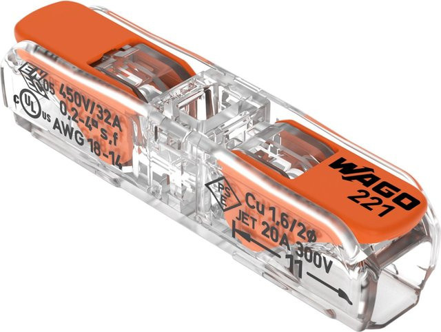 Wago Durchgangsverbinder Transparent für 0,2 mm² bis 4 mm², 10 Stück - Bild 1