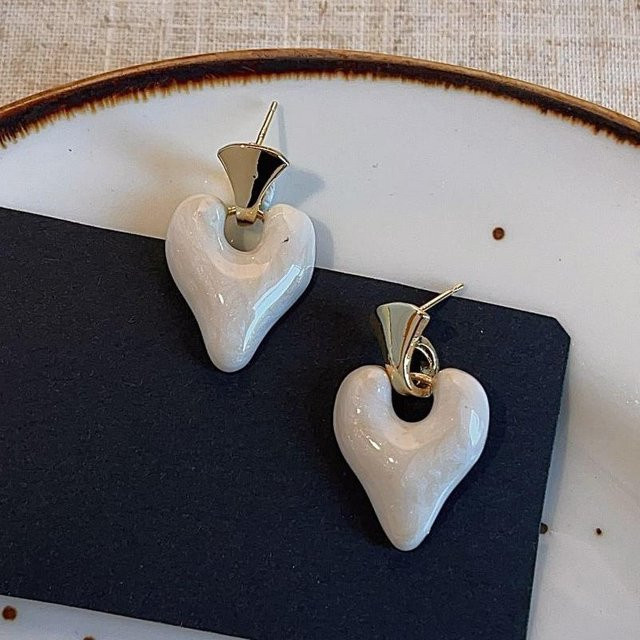 YIRAN Jewelry Ohrringe, Weiß, Emaille, Kupfer, Damen - Bild 1