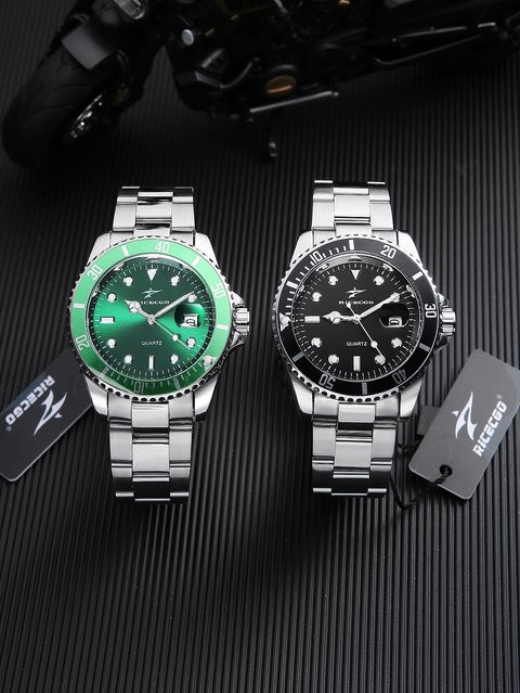 RICECGO Armbanduhr Edelstahl, Quarz, Schwarz, Herren - Bild 1