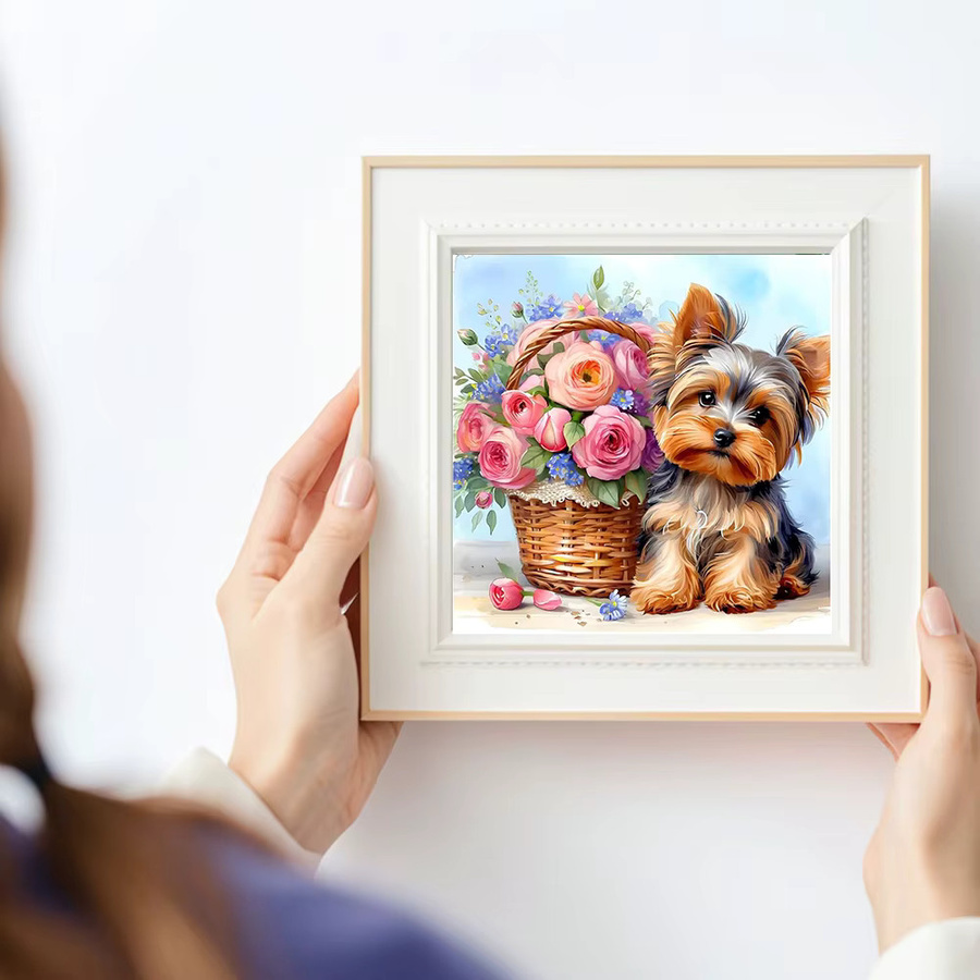 Huacan Hund Rose Diamantgemälde, Bastelset, Bunt / Mehrfarbig - Bild 3