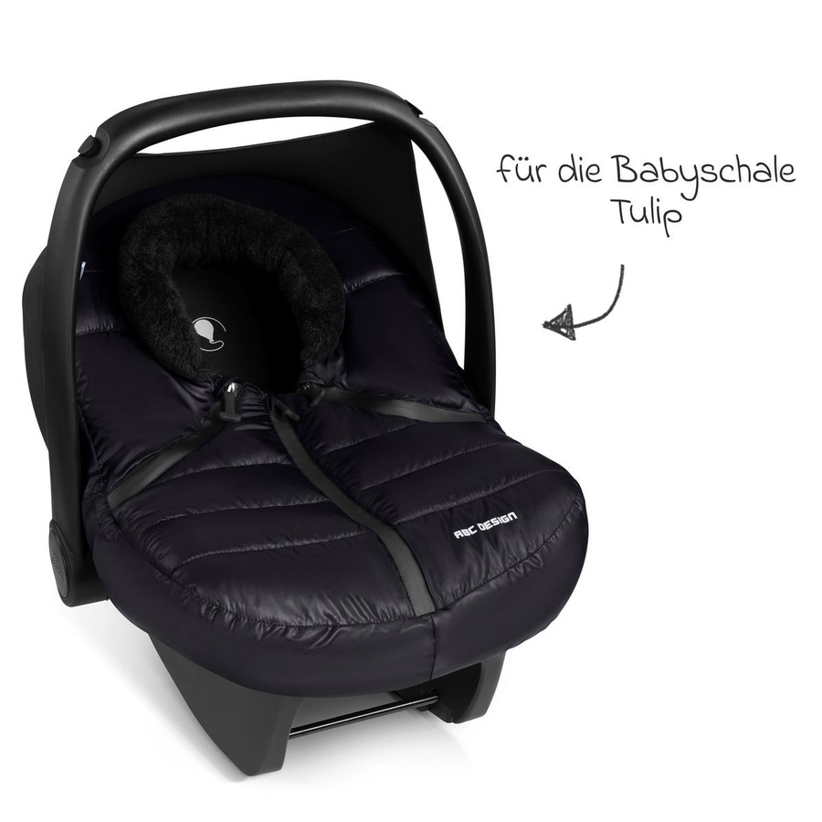 ABC Design Winterfußsack Fleece Cover für Babyschale Tulip in Schwarz - Bild 5