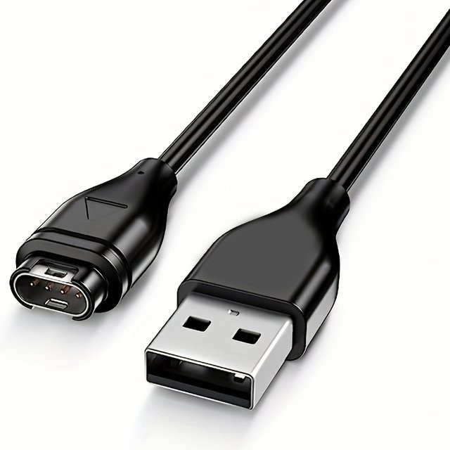 Ladegerät und Ladekabel für Garmin Fenix 5 5S 5X Plus 6 6S 6X Pro 7 7S 7X, Forerunner 45 45S 245 Music 935 945 und Vivoactive 3 4 4S in Schwarz - Bild 1