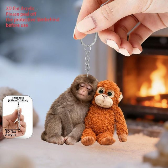 Keneng Schlüsselanhänger Punch Monkey Acryl, weiß, Kinder - Bild 1