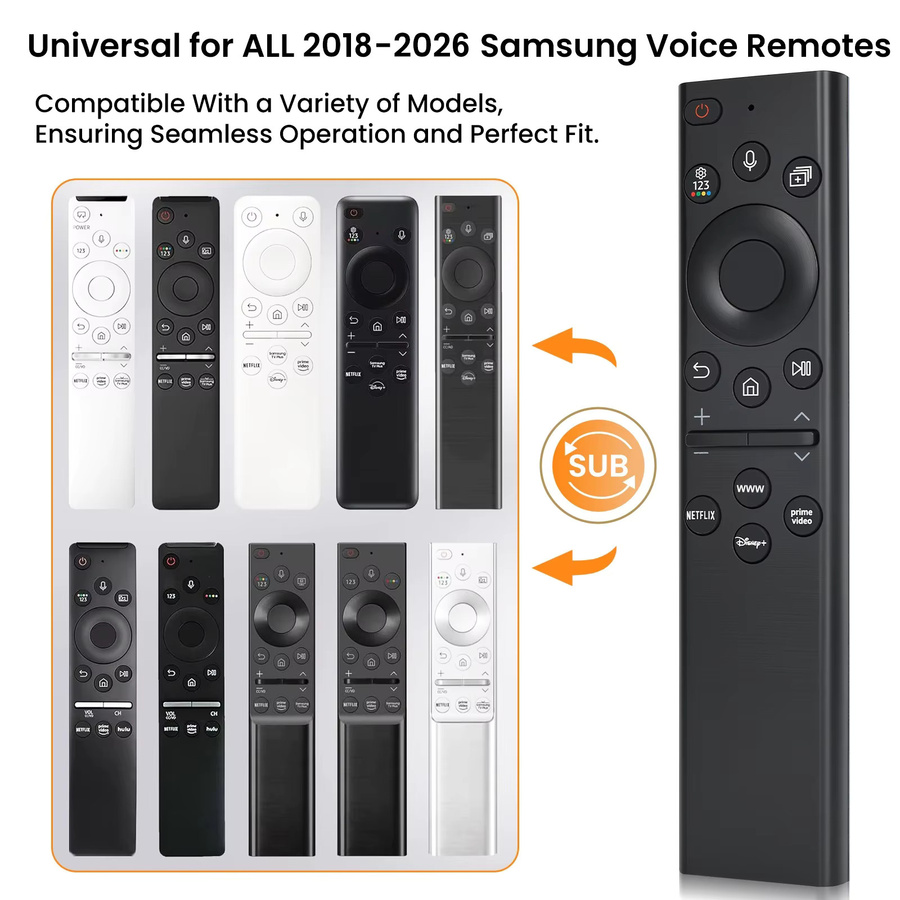 Samsung Sprachfernbedienung in Schwarz für Smart Voice TVs wie Frame, QLED, Crystal und Neo QLED (Modelle 2018-2026) ohne Solarfunktion - Bild 3