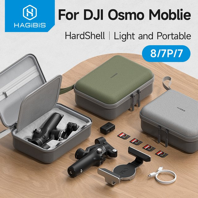 Hagibis Tragetasche für DJI Osmo Mobile 8/7P/7 Gimbal-Stabilisator, Aufbewahrungstasche für Selfie-Stick Zubehör mit Schultergurt, Grau oder Grün - Bild 1