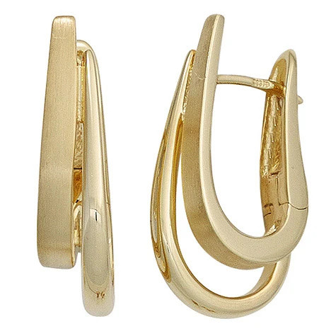 Colfem Creolen 585 Gelbgold, mattiert, Unisex - Bild 1